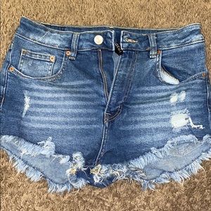 DENIM distressed shorts
